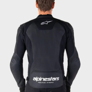 alpinestars faster v3 riding leather jacket