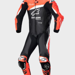 alpinestars gp plus v4 leather black orange suit