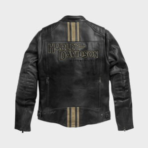 harley davidson triple vent leather jacket black